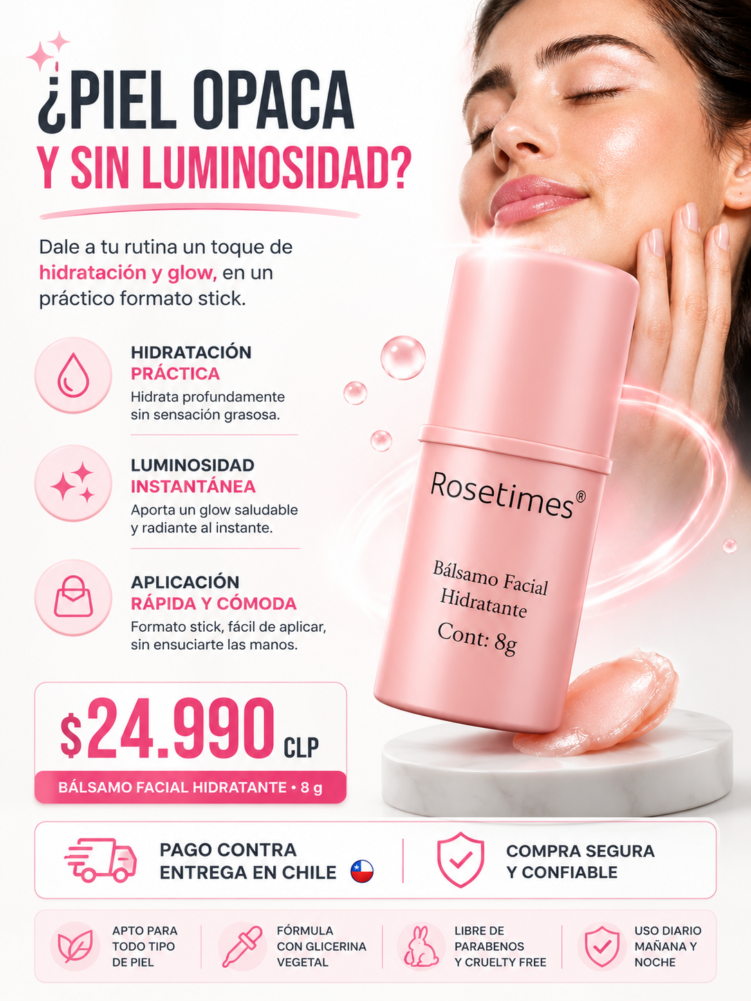 Rosetimes Glow Stick - Bálsamo Facial Coreano